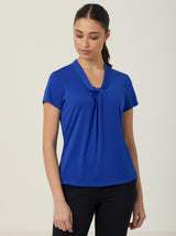 NNT Matt Jersey Twist Neck Short Sleeve Top