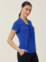 NNT Matt Jersey Twist Neck Short Sleeve Top