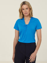 NNT Matt Jersey Twist Neck Short Sleeve Top