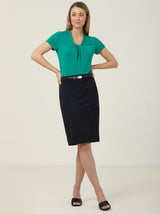 NNT Matt Jersey Twist Neck Short Sleeve Top