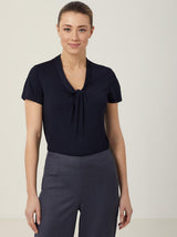 NNT Matt Jersey Twist Neck Short Sleeve Top