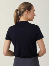 NNT Matt Jersey Twist Neck Short Sleeve Top