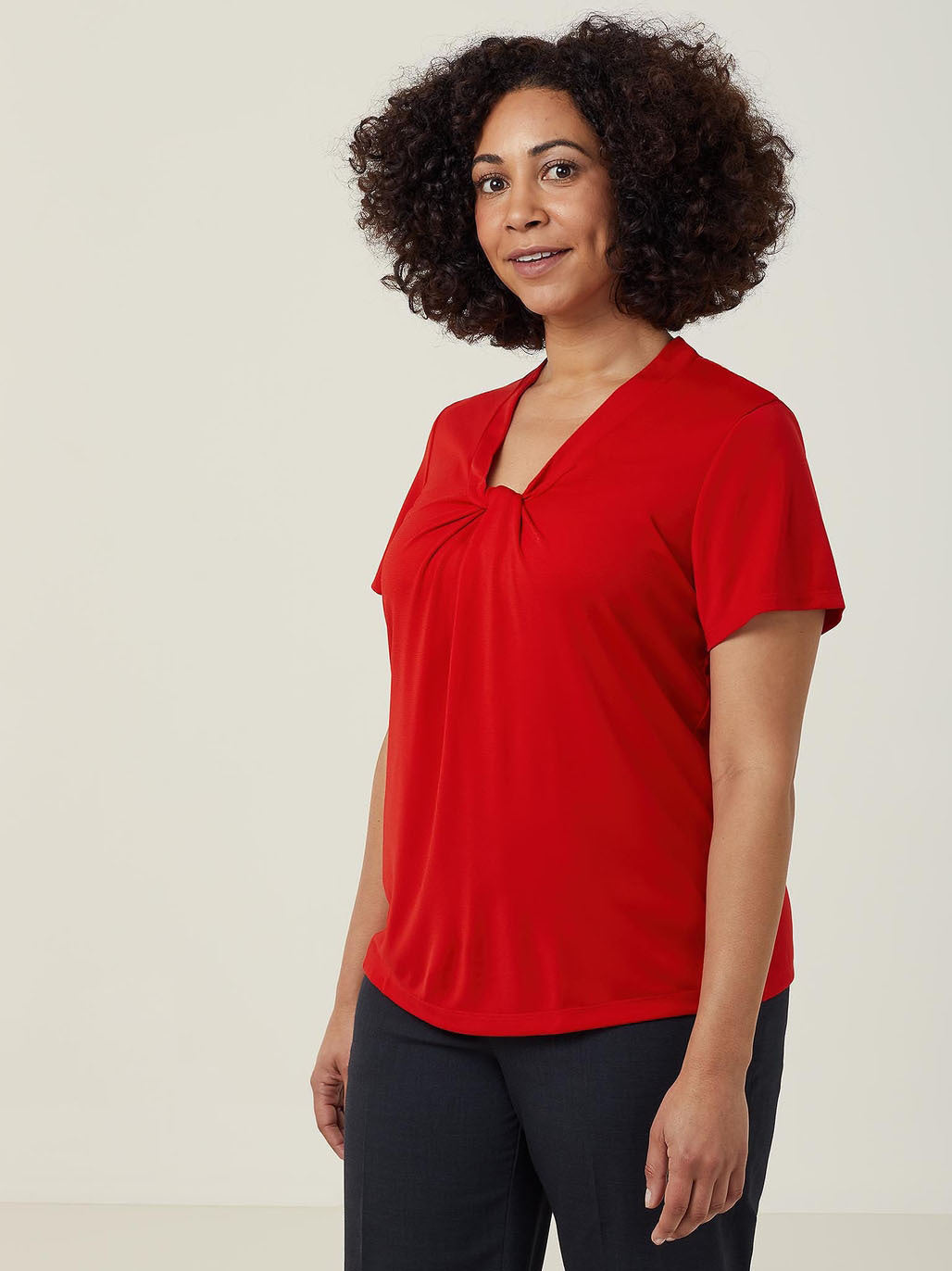 NNT Matt Jersey Twist Neck Short Sleeve Top