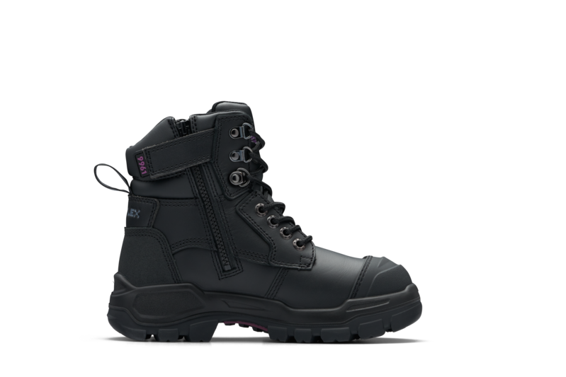Rotoflex Black Water-Resistant Platinum Leather 150Mm Zip Sided Women'S Safety Boot