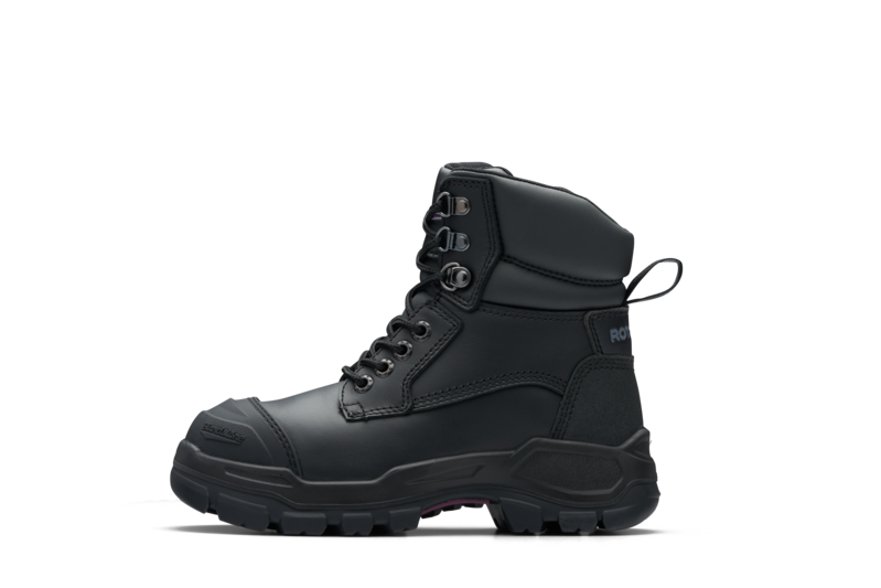 Rotoflex Black Water-Resistant Platinum Leather 150Mm Zip Sided Women'S Safety Boot