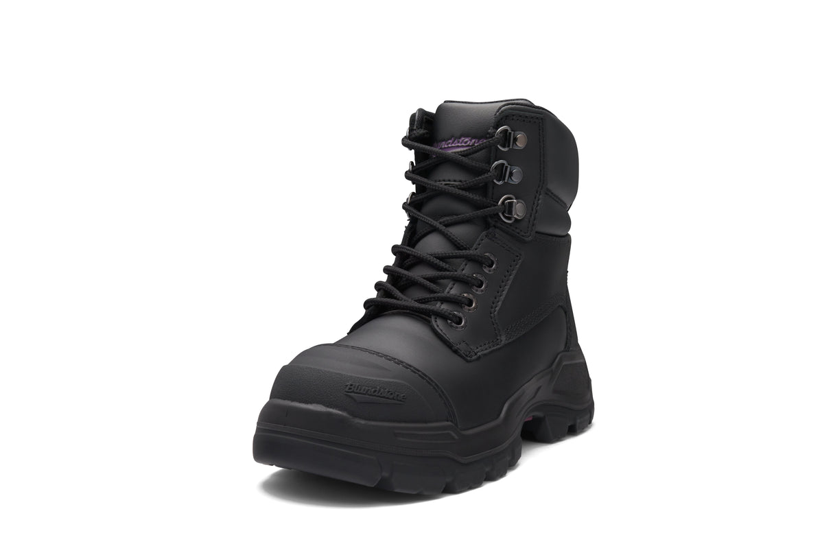 Rotoflex Black Water-Resistant Platinum Leather 150Mm Zip Sided Women'S Safety Boot