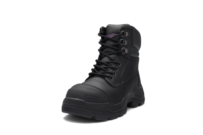 Rotoflex Black Water-Resistant Platinum Leather 150Mm Zip Sided Women'S Safety Boot