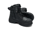 Rotoflex Black Water-Resistant Platinum Leather 150Mm Zip Sided Women'S Safety Boot