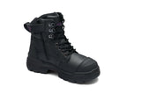 Rotoflex Black Water-Resistant Platinum Leather 150Mm Zip Sided Women'S Safety Boot