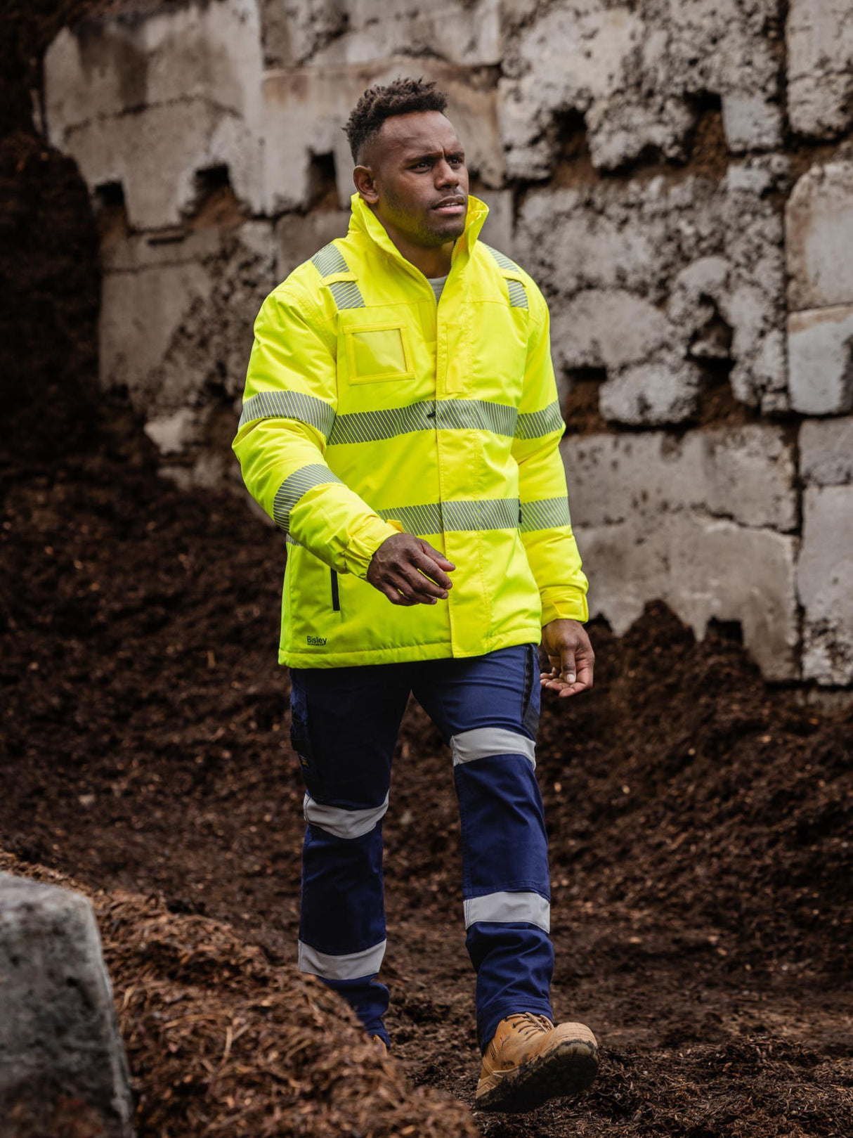 Taped Hi Vis Heated Jacket with Hood