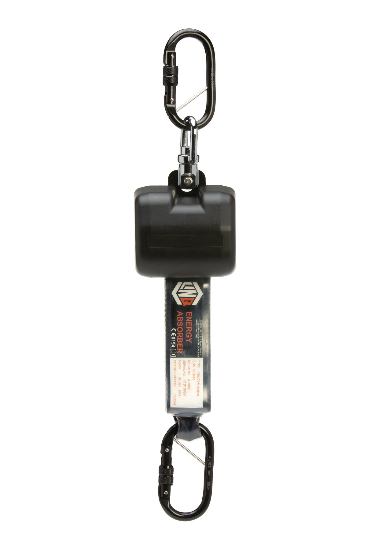 Self Retracting 2.5M Webbing Lanyard With Hardware Ks X2