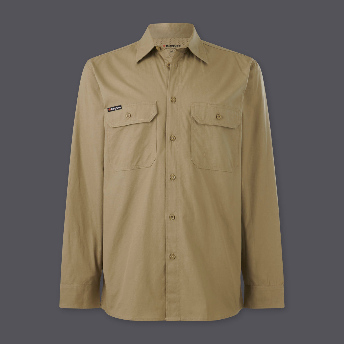 KingGee Mens Workcool Vented Shirt Long Sleeve