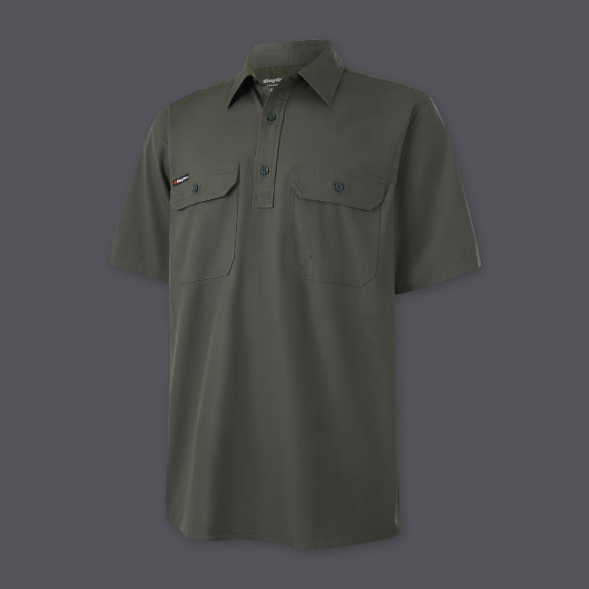 KingGee Mens Workcool Vented Closed Front Shirt Short Sleeve