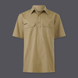KingGee Mens Workcool Vented Closed Front Shirt Short Sleeve
