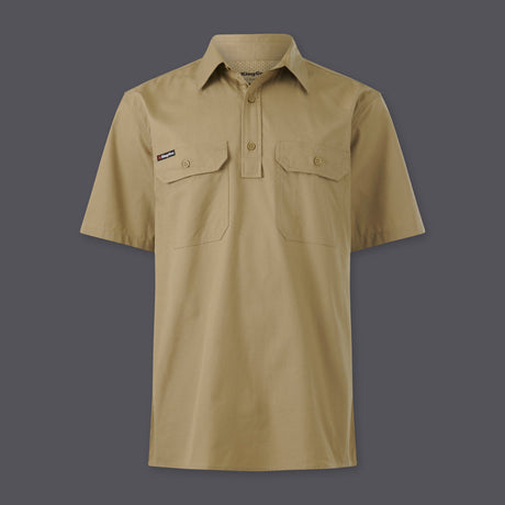 KingGee Mens Workcool Vented Closed Front Shirt Short Sleeve