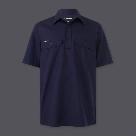 KingGee Mens Workcool Vented Closed Front Shirt Short Sleeve