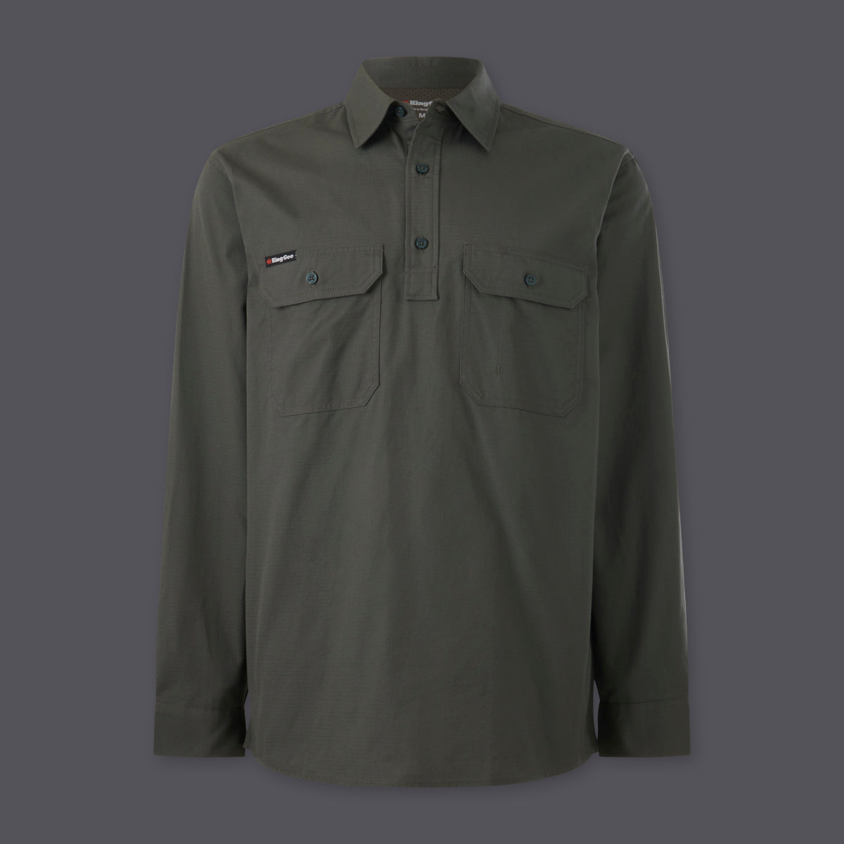 KingGee Mens Workcool Vented Closed Front Shirt Long Sleeve