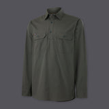 KingGee Mens Workcool Vented Closed Front Shirt Long Sleeve