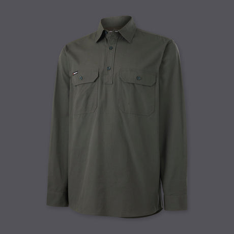 KingGee Mens Workcool Vented Closed Front Shirt Long Sleeve