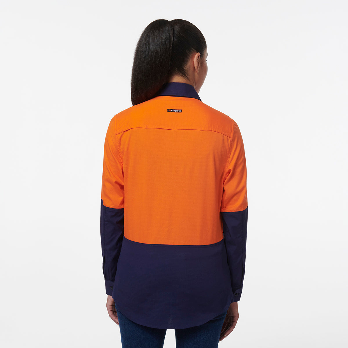 KingGee Womens Workcool Vented Closed Front Spliced Shirt