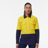 KingGee Womens Workcool Vented Closed Front Spliced Shirt