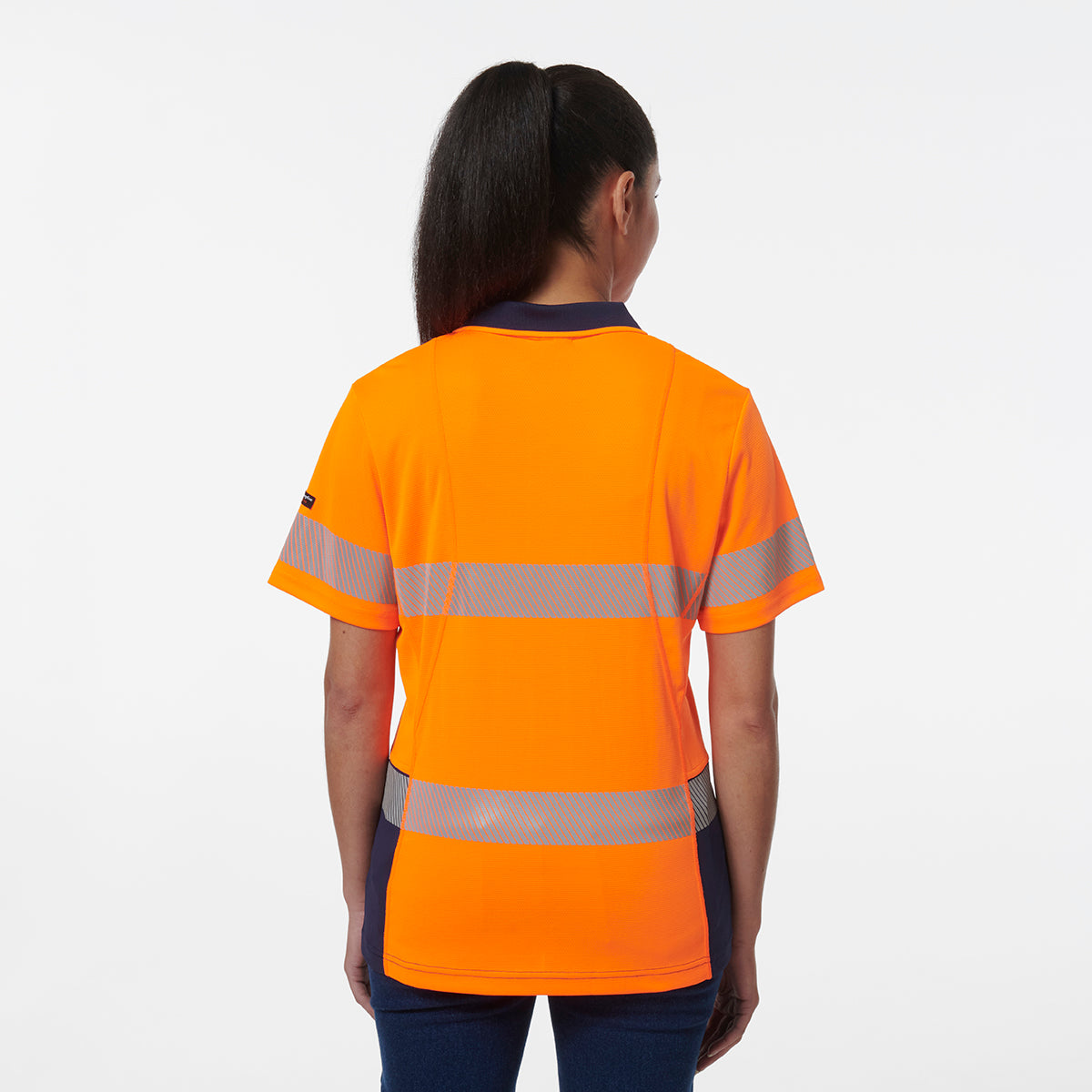 KingGee Womens Workcool Hyperfreeze Spliced Short Sleeve Polo With Segmented Tape