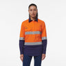 KingGee Womens Workcool Vented Closed Front Reflective Shirt
