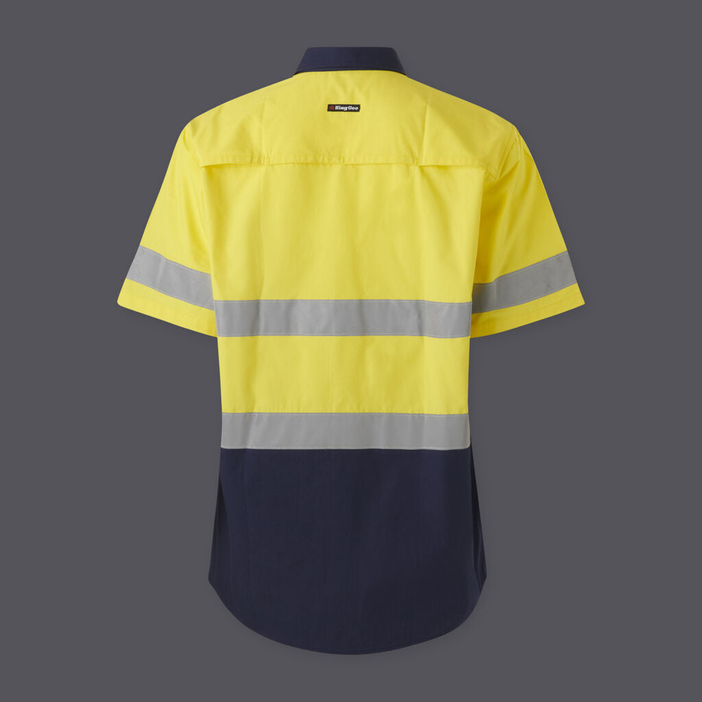 KingGee Mens Workcool Vented Spliced Shirt Taped Short Sleeve
