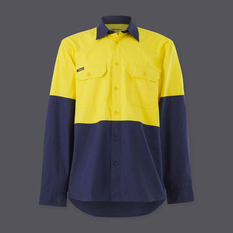 KingGee Mens Workcool Vented Spliced Shirt Long Sleeve
