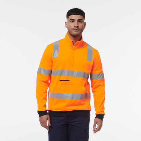 KingGee Reflective 1/4 Zip Fleece X Back