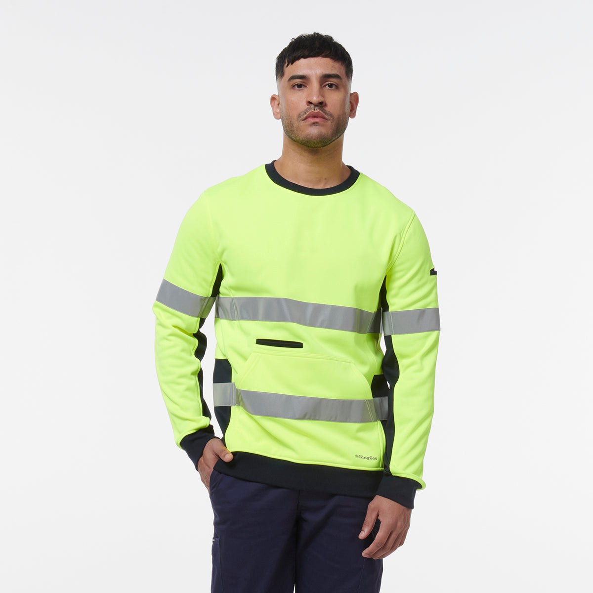KingGee Reflective Crew Neck Fleece