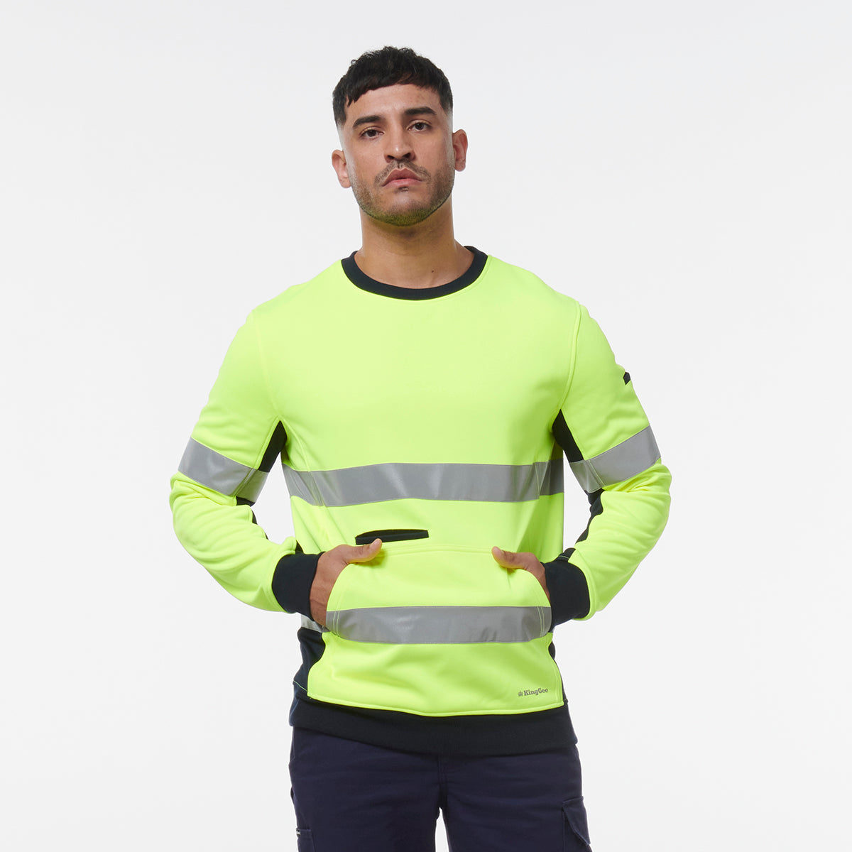 KingGee Reflective Crew Neck Fleece
