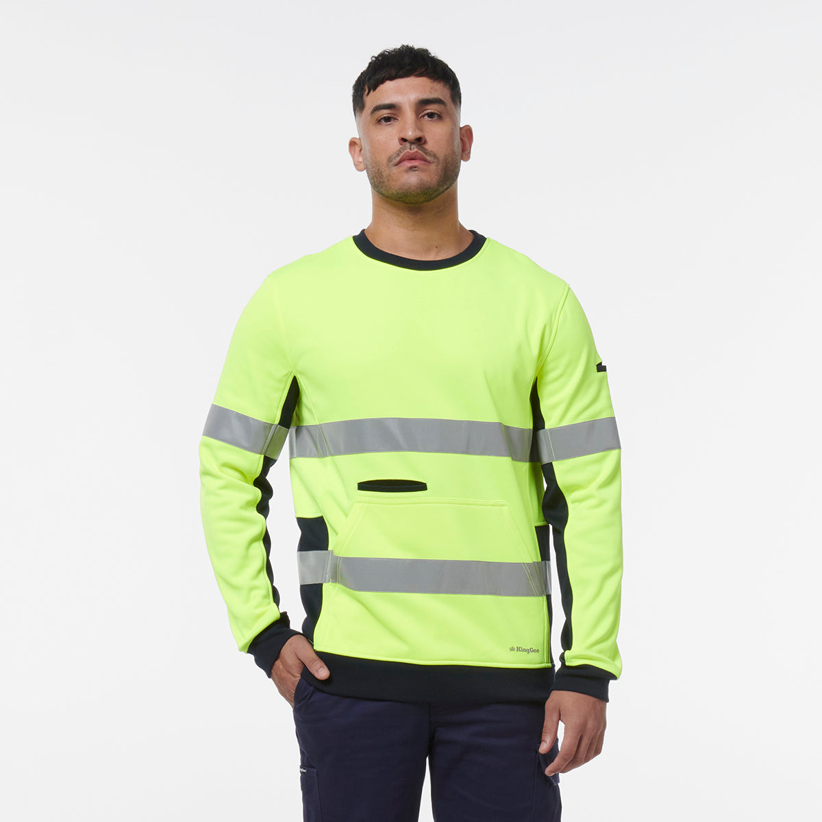 KingGee Reflective Crew Neck Fleece