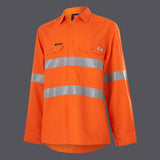 KingGee Womens Shieldtec Lenzing FR Hi-Vis Open Front Taped Shirt