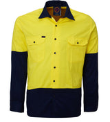 Open Front Two Tone L/S Shirt