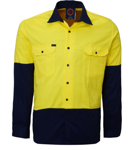 Open Front 2 Tone L/S Shirt