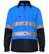Two Tone Open Front Shirt L/S 50mm Reflective Tape