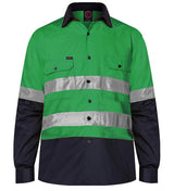 2 Tone Open Front Shirt L/S 50mm Reflective Tape