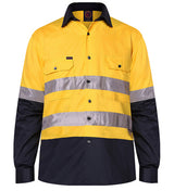 Two Tone Open Front Shirt L/S 50mm Reflective Tape