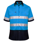 2 Tone Open Front Shirt S/S 50mm Reflective Tape