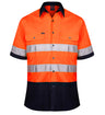2 Tone Open Front Shirt S/S 50mm Reflective Tape