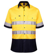 Two Tone Open Front Shirt S/S 50mm Reflective Tape