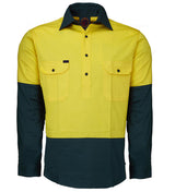 Closed Front L/S Two Tone Shirt