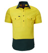 Closed Front S/S Two Tone Shirt