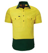 Closed Front S/S Two Tone Shirt