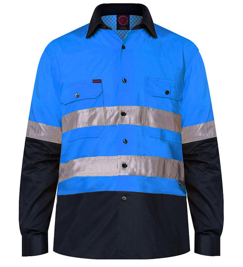 Vented Open Front Two Tone L/W L/S 50mm Reflective Tape