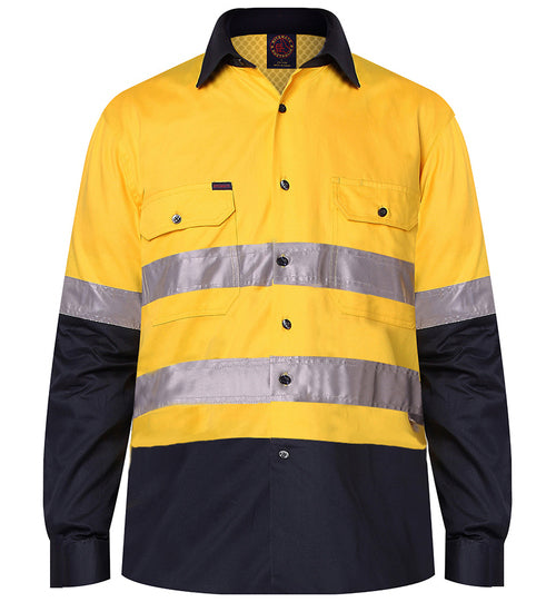 Vented Open Front Two Tone L/W L/S 50mm Reflective Tape