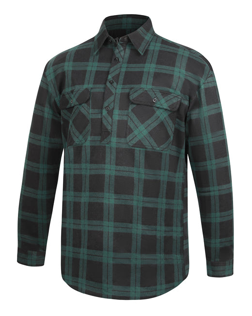Flannelette Shirt Men's Closed Front
