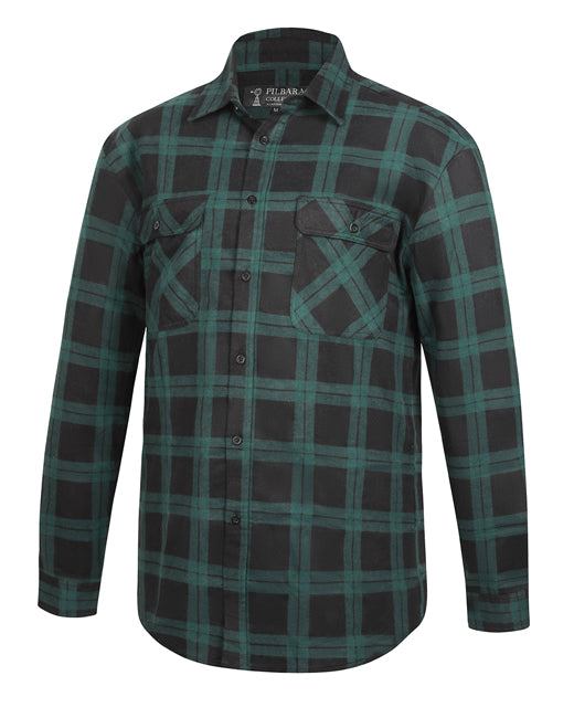 Flannelette Quilted Shirt Men's Open Front