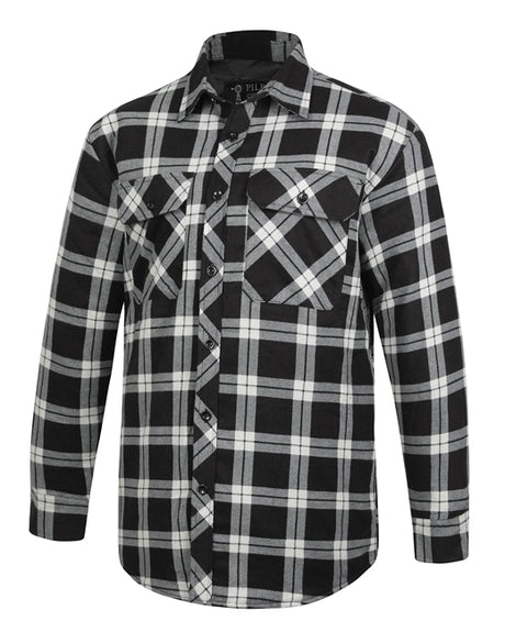 Flannelette Quilted Shirt Men's Open Front